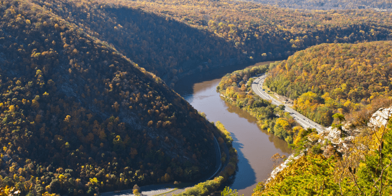 Delaware Water Gap View places to visit in pennsylvania