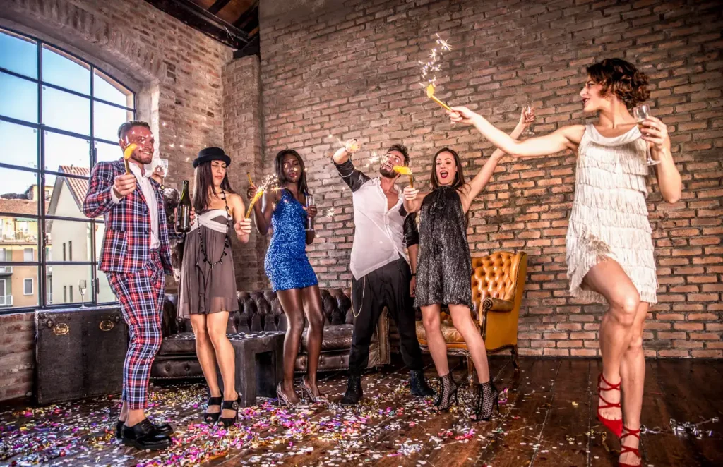 Couples celebrating at a prom party venue in Pocono Mountains
