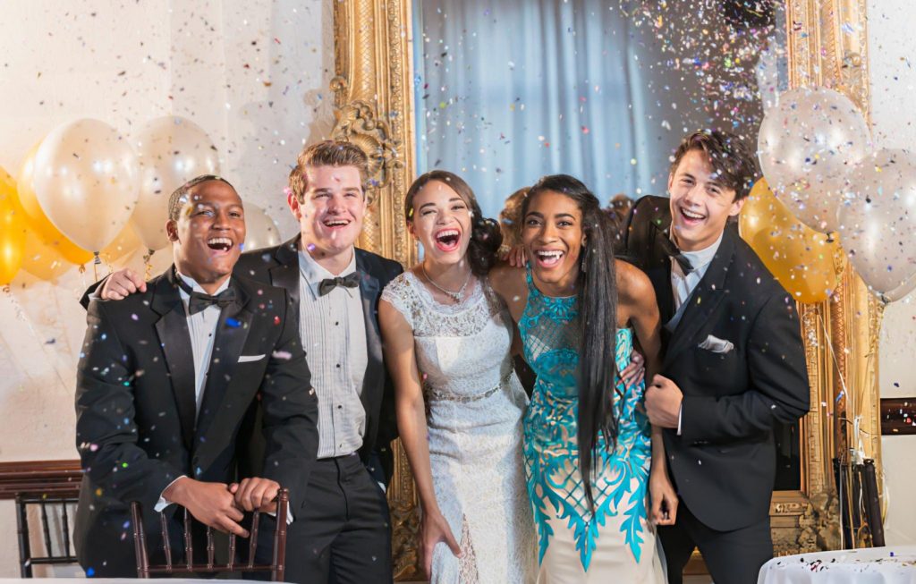 A group of students, enjoying their prom