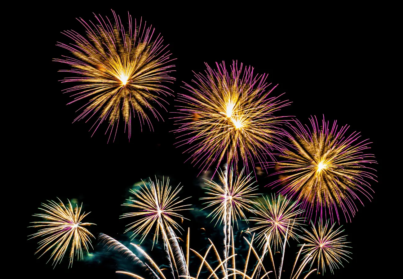 the annual fireworks display in Poconos mountains