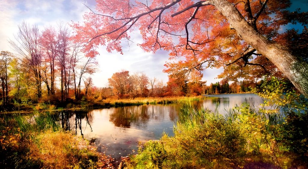 beautiful scenery of lake Wallenpaupack in Poconos