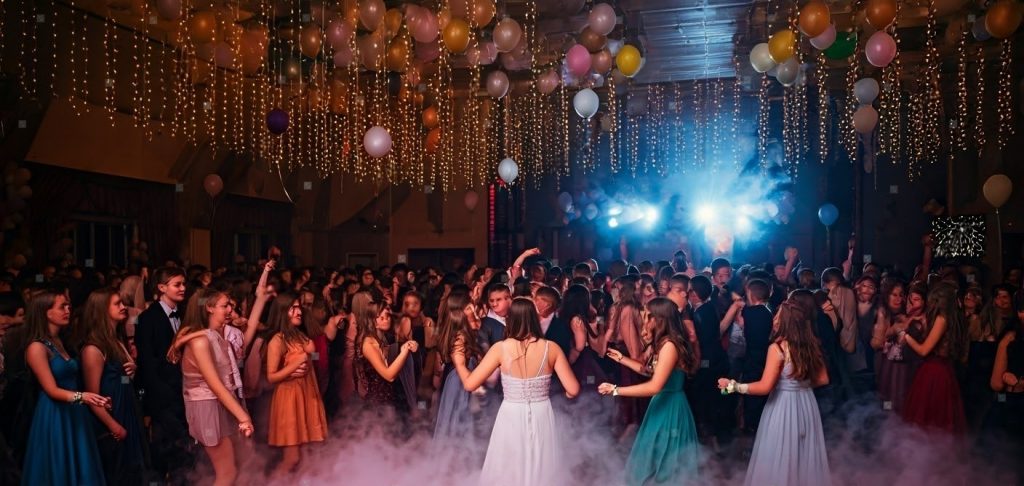 Students enjoying their dance on their prom party