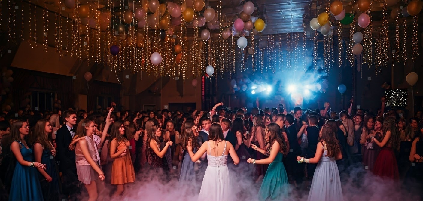 Students enjoying their dance on their prom party